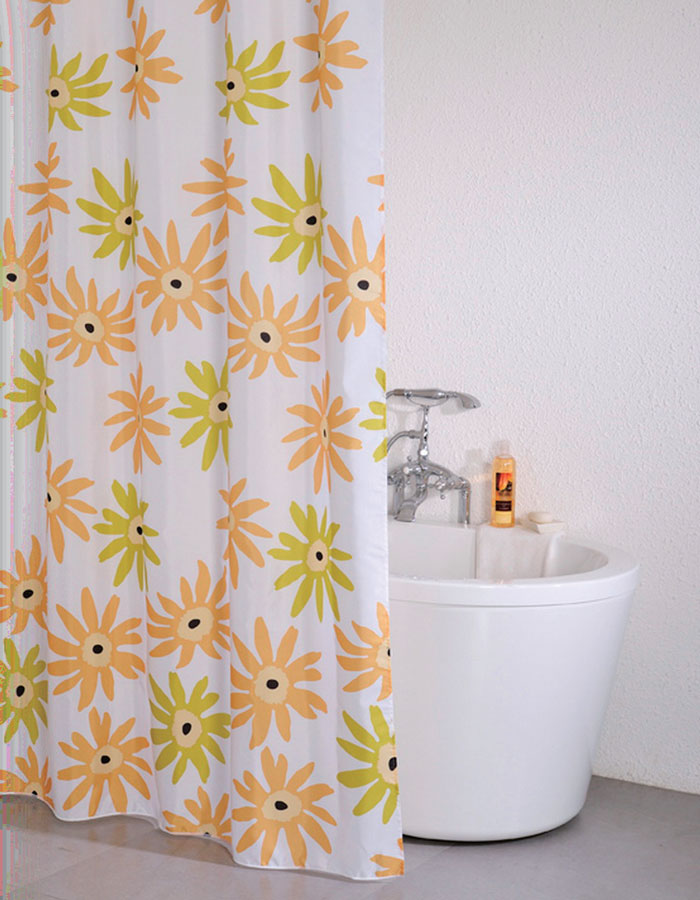 楽天市場 送料無料 シャワーカーテン 浴室や洗面所等の水はねよけカーテン 目隠しカーテン 間仕切りカーテン 130x180cm フラワー インテリアカタオカ