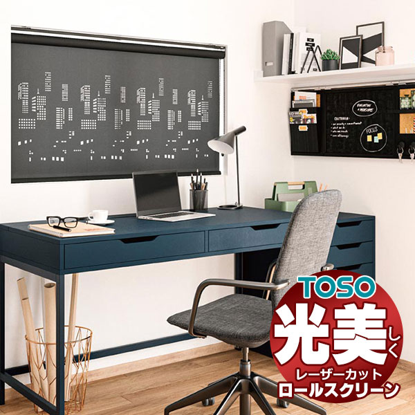 【最大ポイント23倍＋クーポン】透き通る光が美しい 高級 レーザーカット ロールスクリーン トーソー ルノプレーン TR-6401～TR-6424 TYPE402