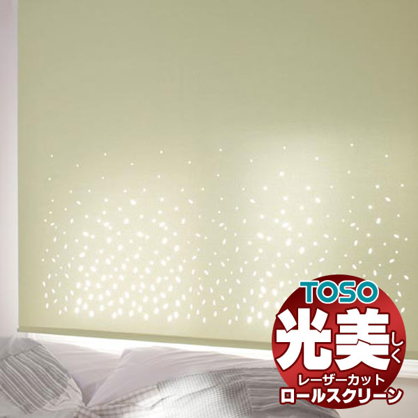 【最大ポイント23倍＋クーポン】透き通る光が美しい 高級 レーザーカット ロールスクリーン トーソー ルノファブ TR-6489～TR-6512 TYPE403