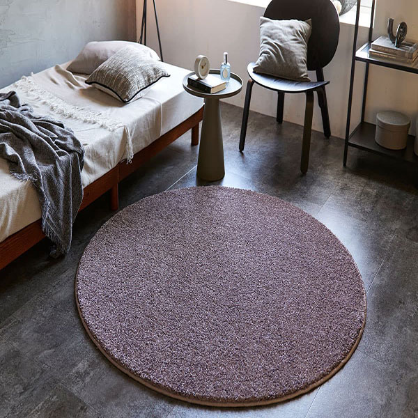 【送料無料】ラグ マット HOME RUG MAT 2024-2025 LUNE/NO.131-39894#67 モーヴ (正円) 90x90cm|インテリアカタオカ