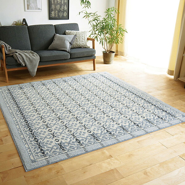【送料無料】ラグ マット HOME RUG MAT 2024-2025 Wool snow/NO.134-10350 #3 ブルー 190x240cm
