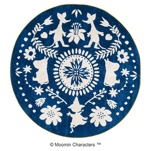 【送料無料】北欧 ラグマット MOOMIN EDTION.4M FOLK LINE RUG(Mフォークライン ラグ)約185x185cm(正円) 24,992円