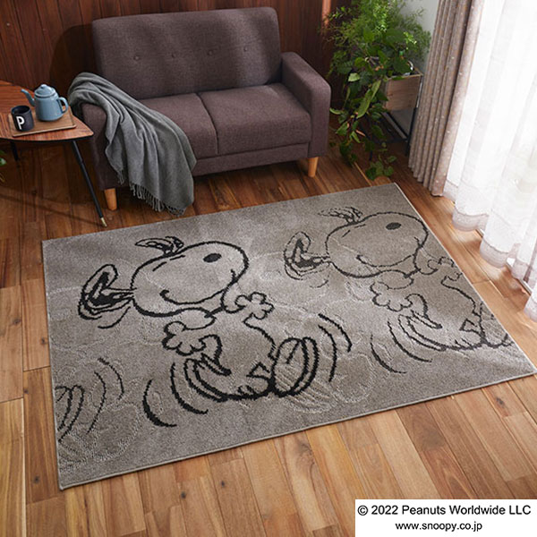【貨物輸送無料】 引っ敷き PEANUTS EDTION.4 Suppertime RUG(サパータイムラグ)＃46 グレージュ