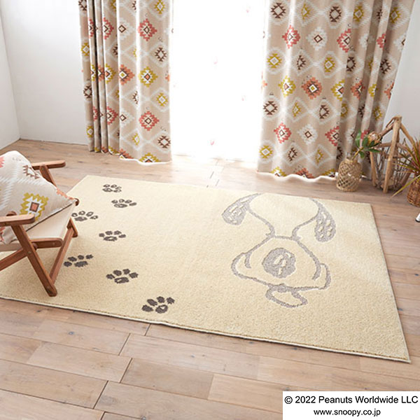 【貨物輸送無料】 引っ敷き PEANUTS EDTION.4 Pawprint RUG(ポウプリントラグ) ＃1 象牙色