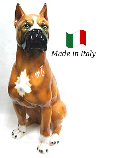 イタリア製　犬　置物　陶器　オブジェ　ガーデニング 楽天市場】シェパード 置物 オブジェ 110 【送料無料】 イタリア 陶器