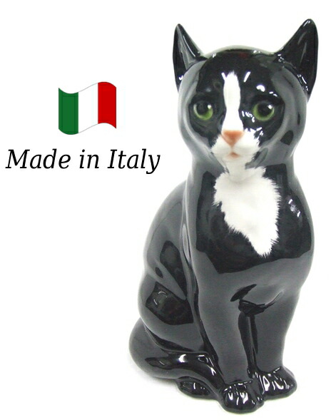 フラヴィア/ビトッシ　猫　陶器　置物　　アニマルシリーズ FLAVIA フラビア イタリア リミニブルー 猫 ビトッシ 置物