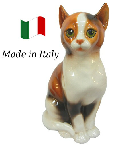 楽天市場】イタリア製 輸入雑貨 ネコ 猫 陶器 置物 オブジェ ブルー