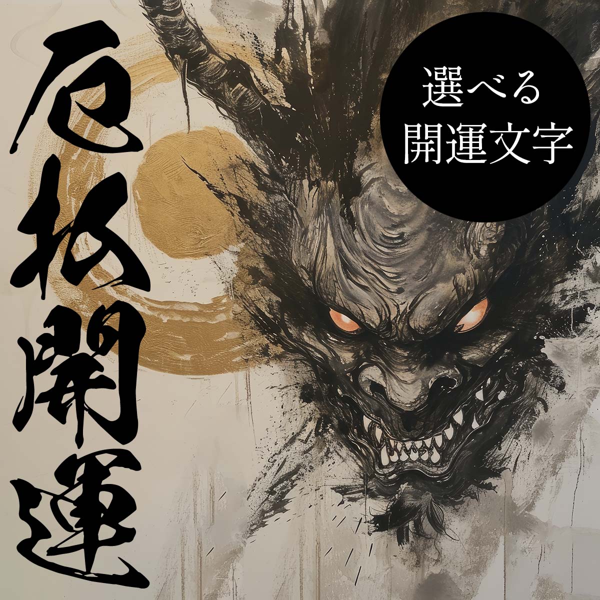 守護神 鬼神 開運 正方形ポスター ご利益 魔除け 厄払い 後厄 前役 グッズ 四角 デザイン ポスター スクエア ５センチ刻みでサイズ豊富 インテリア デザイン プリント 絵画 オフィス 住宅 店舗 お洒落 かっこいい【mj-poster-16】