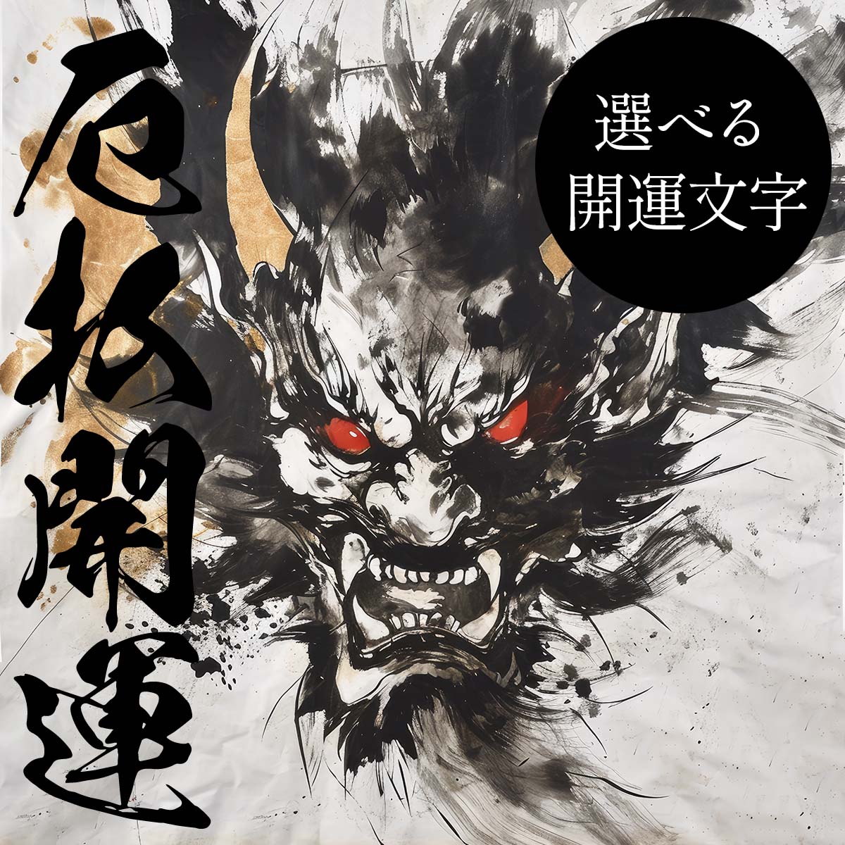 守護神 鬼神 開運 正方形ポスター ご利益 魔除け 厄払い 後厄 前役 グッズ 四角 デザイン ポスター スクエア ５センチ刻みでサイズ豊富 インテリア デザイン プリント 絵画 オフィス 住宅 店舗 お洒落 かっこいい【mj-poster-17】