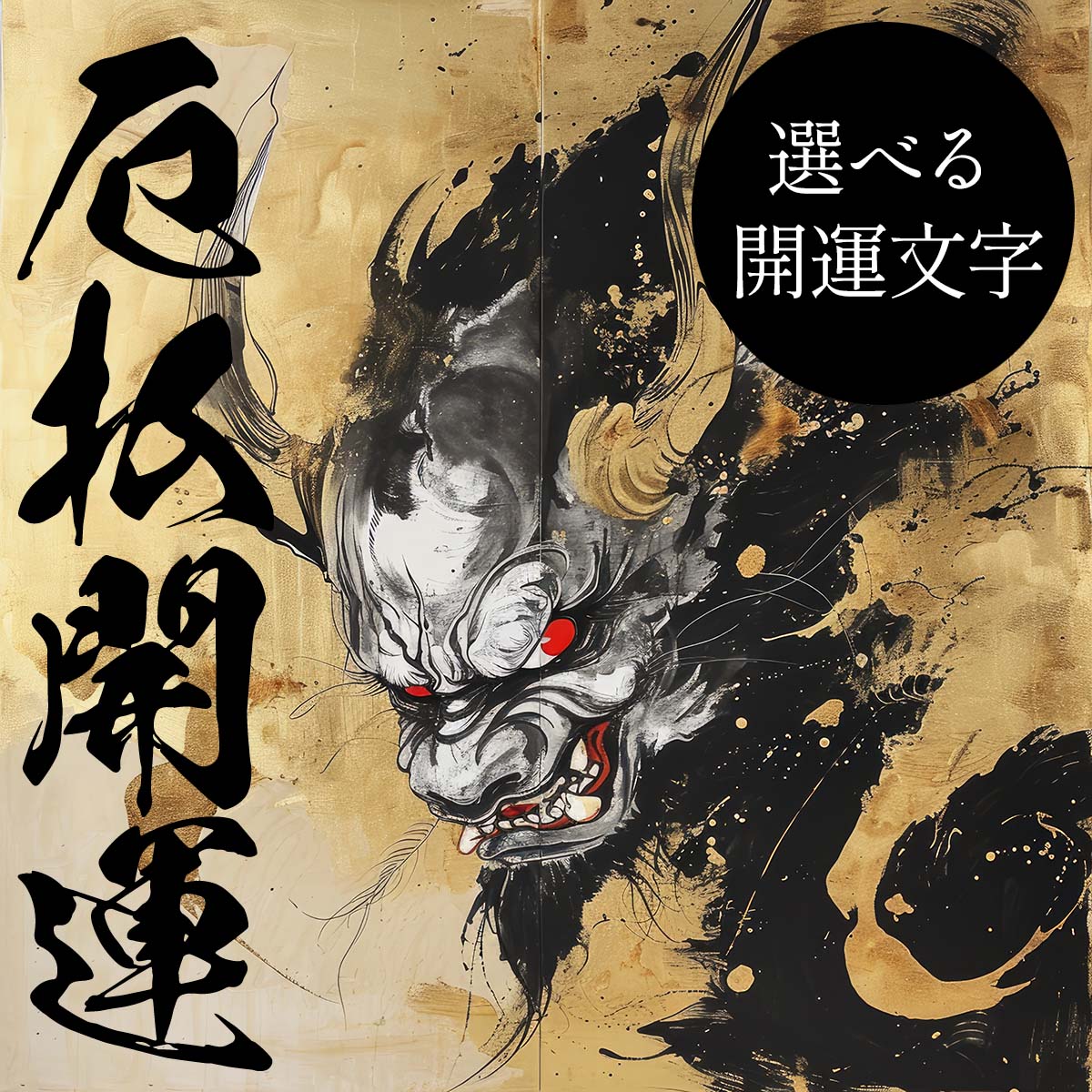 守護神 鬼神 開運 正方形ポスター ご利益 魔除け 厄払い 後厄 前役 グッズ 四角 デザイン ポスター スクエア ５センチ刻みでサイズ豊富 インテリア デザイン プリント 絵画 オフィス 住宅 店舗 お洒落 かっこいい【mj-poster-21】