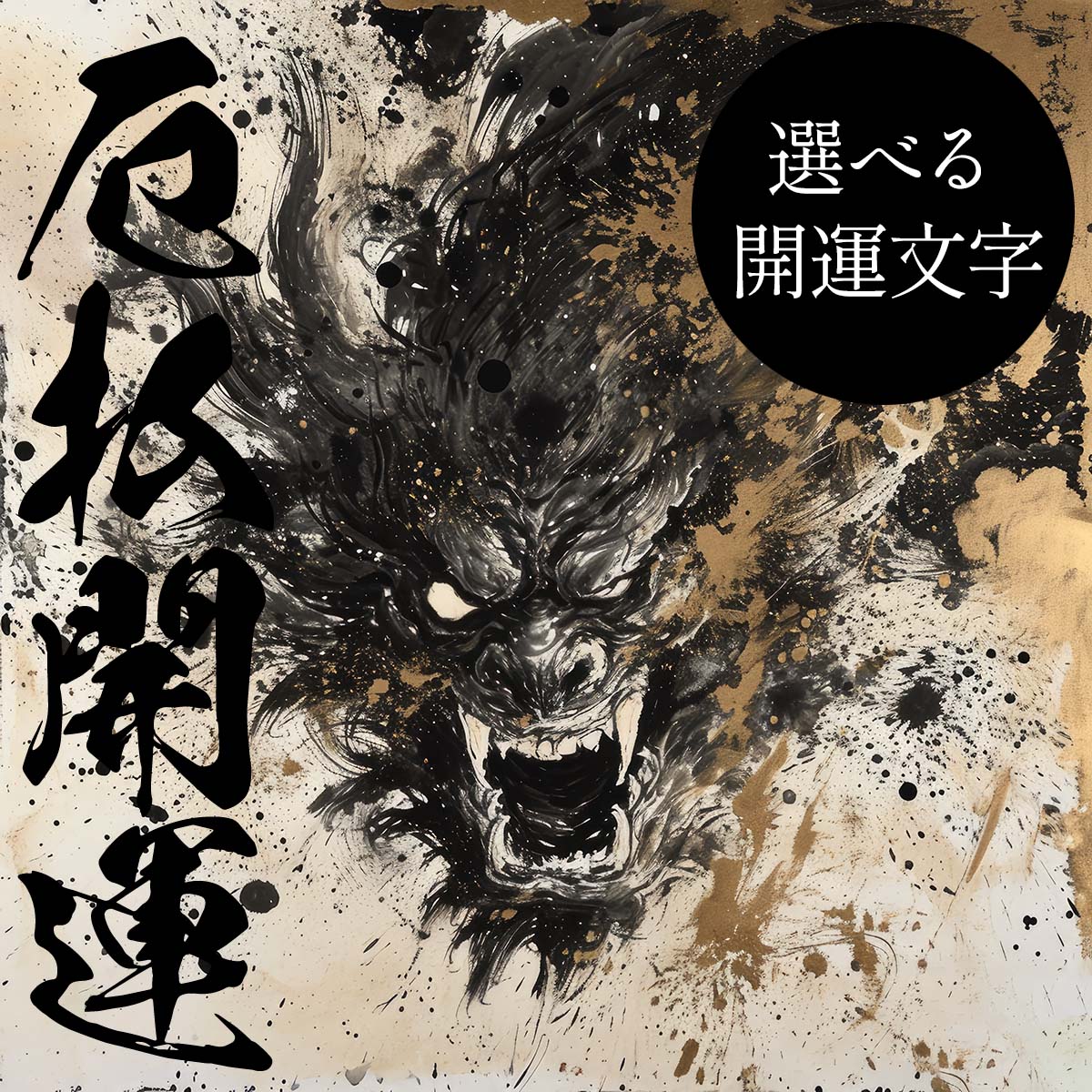 守護神 鬼神 開運 正方形ポスター ご利益 魔除け 厄払い 後厄 前役 グッズ 四角 デザイン ポスター スクエア ５センチ刻みでサイズ豊富 インテリア デザイン プリント 絵画 オフィス 住宅 店舗 お洒落 かっこいい【mj-poster-27】