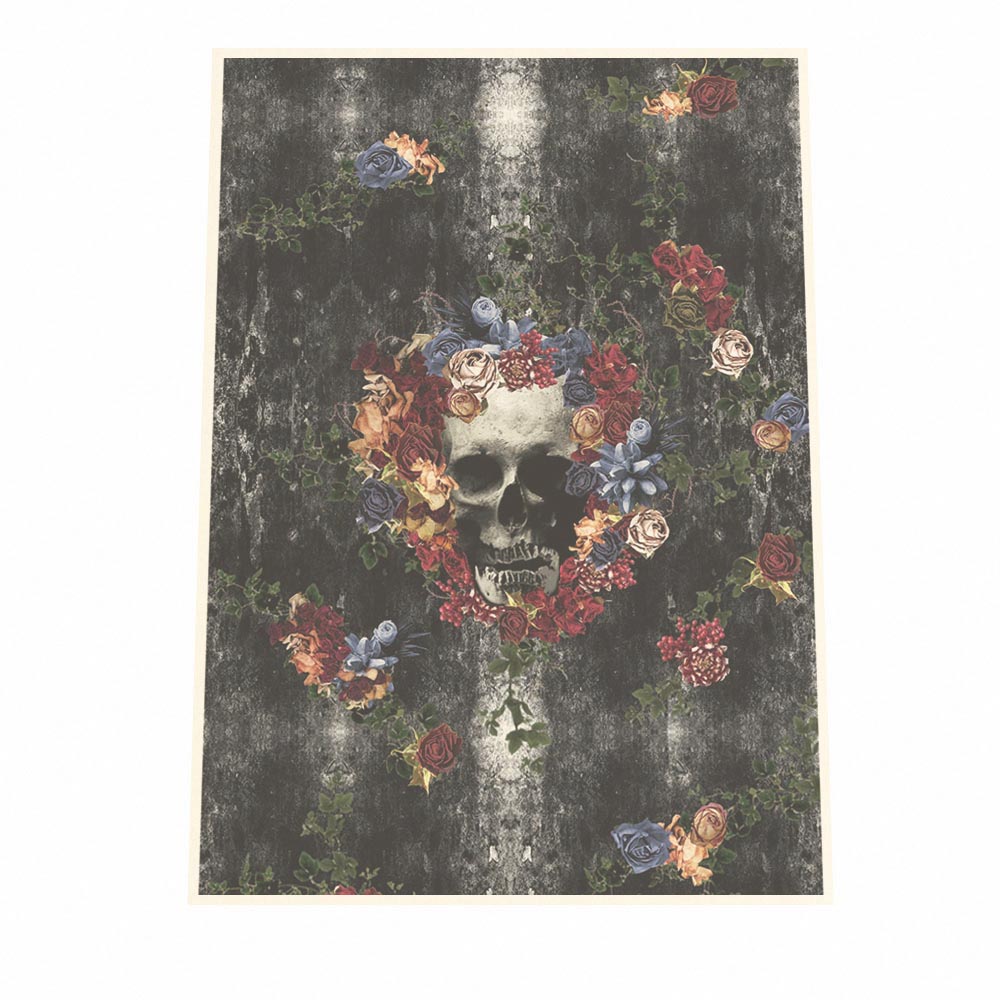 Ginger掲載商品 ポスター A1サイズ 約59x84cm 選べる用紙 大きさ インテリア おしゃれ ファッション 花 フラワー バラ ばら 薔薇 赤 青 総柄 ジャングル お洒落 アート モダン 絵 シック アンティーク スカル ドクロ 骸骨 Bagochile Cl