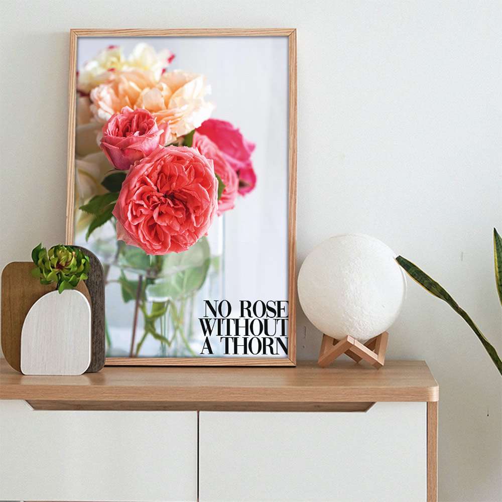 期間限定 ポスター サイズ 約21x30cm 選べる用紙 大きさ インテリア オシャレ ファッション おしゃれ お洒落 北欧 カフェ 白 ホワイト ピンク 薔薇 バラ ばら 花 はな 花瓶 リビング Bagochile Cl