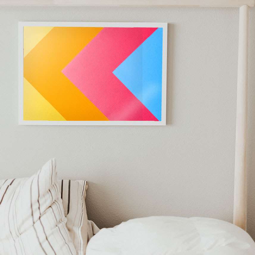 返品送料無料 ポスター A3サイズ 約30x42cm 選べる用紙 大きさ インテリア オシャレ ファッション アート モダン カラフル パステル お洒落 ストライプ かわいい 可愛い ピンク 青 ブルー 黄色 イエロー 緑 黄緑 グリーン おしゃれ 矢印 ポップ リビング 玄関 Cmdb Md