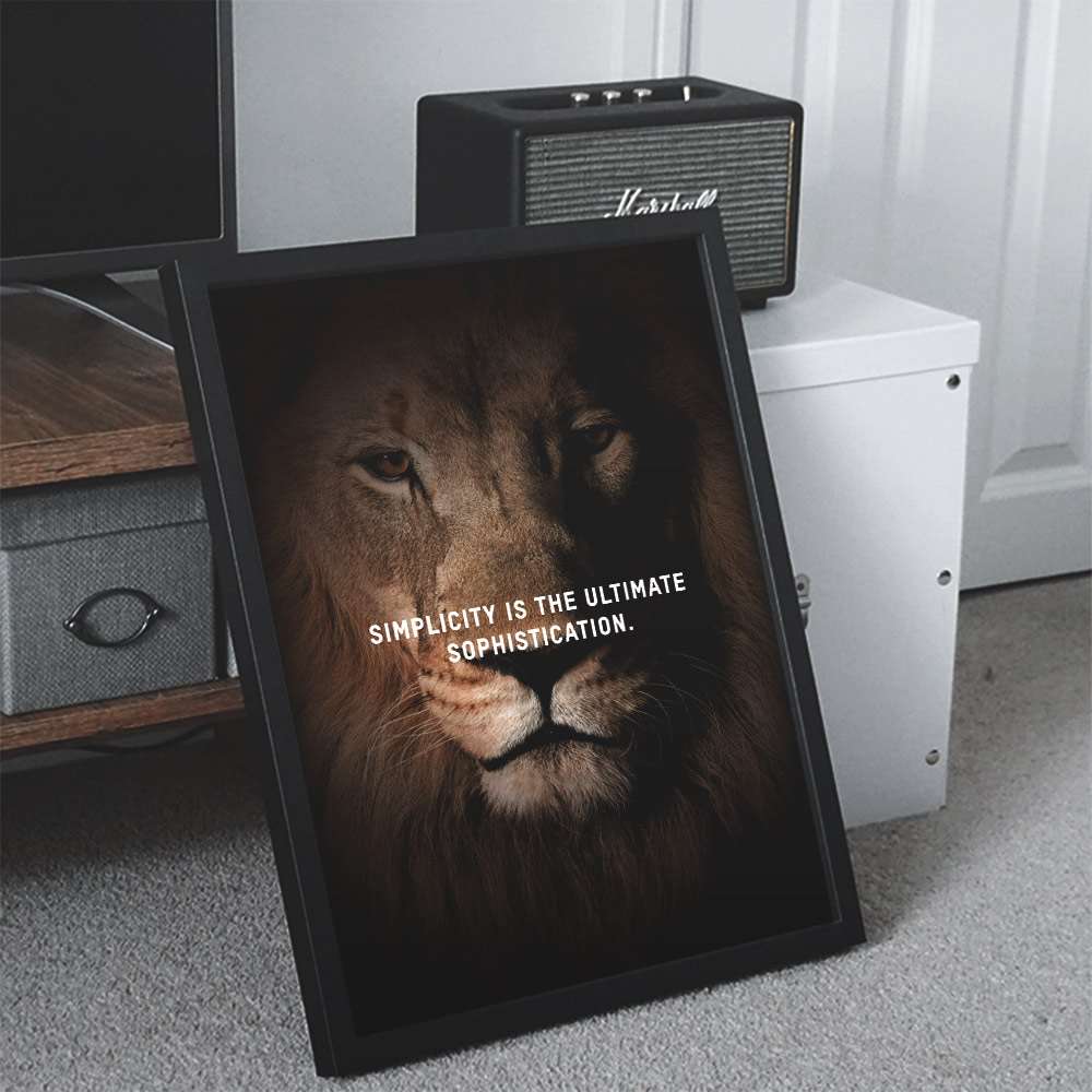 ポスター B2サイズ おしゃれ お洒落 かっこいい アート インテリア オシャレ シンプル ファッション フォト モダン ライオン 動物 北欧 大きさ 約51x73cm 選べる用紙 クラシック 約51x73cm