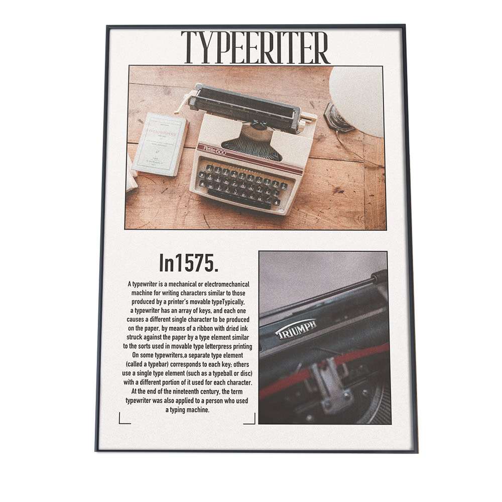ポスター A3サイズ 約30x42cm 選べる用紙 大きさ インテリア オシャレ ファッション おしゃれ レトロ 英字新聞 タイプライター アンティーク アメリカン カフェ 韓国 新聞 手紙 メーカー直送