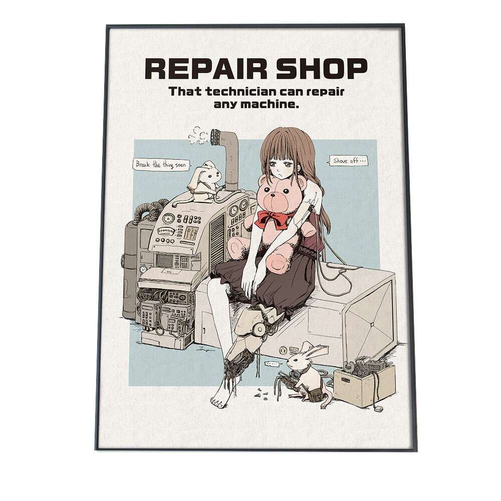 楽天市場 ポスター A1サイズ 約59x84cm 選べる用紙 大きさ Jay 人気イラスト 限定 オリジナル ポスター Repair Shop ファッション ポスター 大きい フォト オシャレ アート モダン シンプル オシャレ お洒落 インテリア ファッションポスター