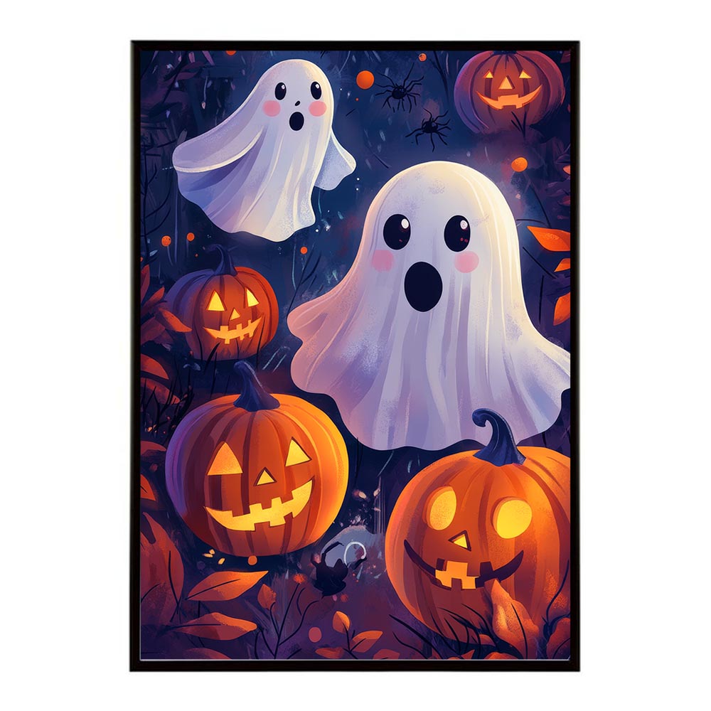 ロー　ハロウィンデザインシート B2サイズ（約51x73cm）】【lh-poster-9829】【フレーム付き