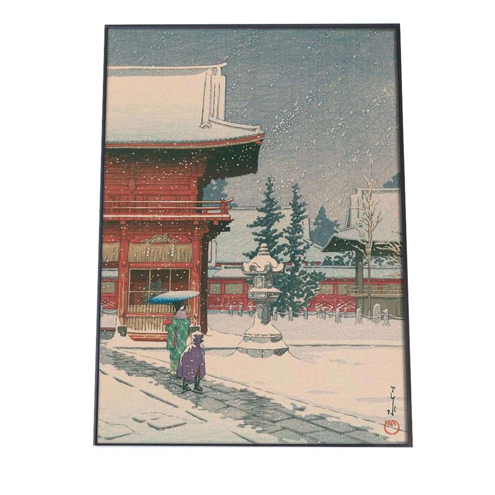 【楽天市場】川瀬巴水 かわせはすい ポスター 52根津権現の雪 複製 レプリカ 名画 デジタルリマスター レトロ絵画 絵師 インテリア