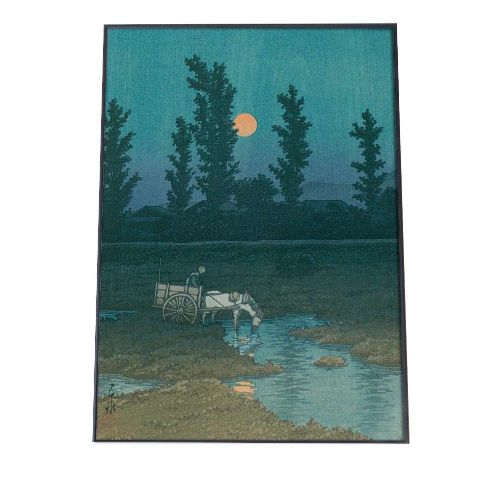 【楽天市場】川瀬巴水 かわせはすい ポスター 48札幌中嶋之夕月 複製 レプリカ 名画 デジタルリマスター レトロ絵画 絵師 浮世絵 和 日本 ...