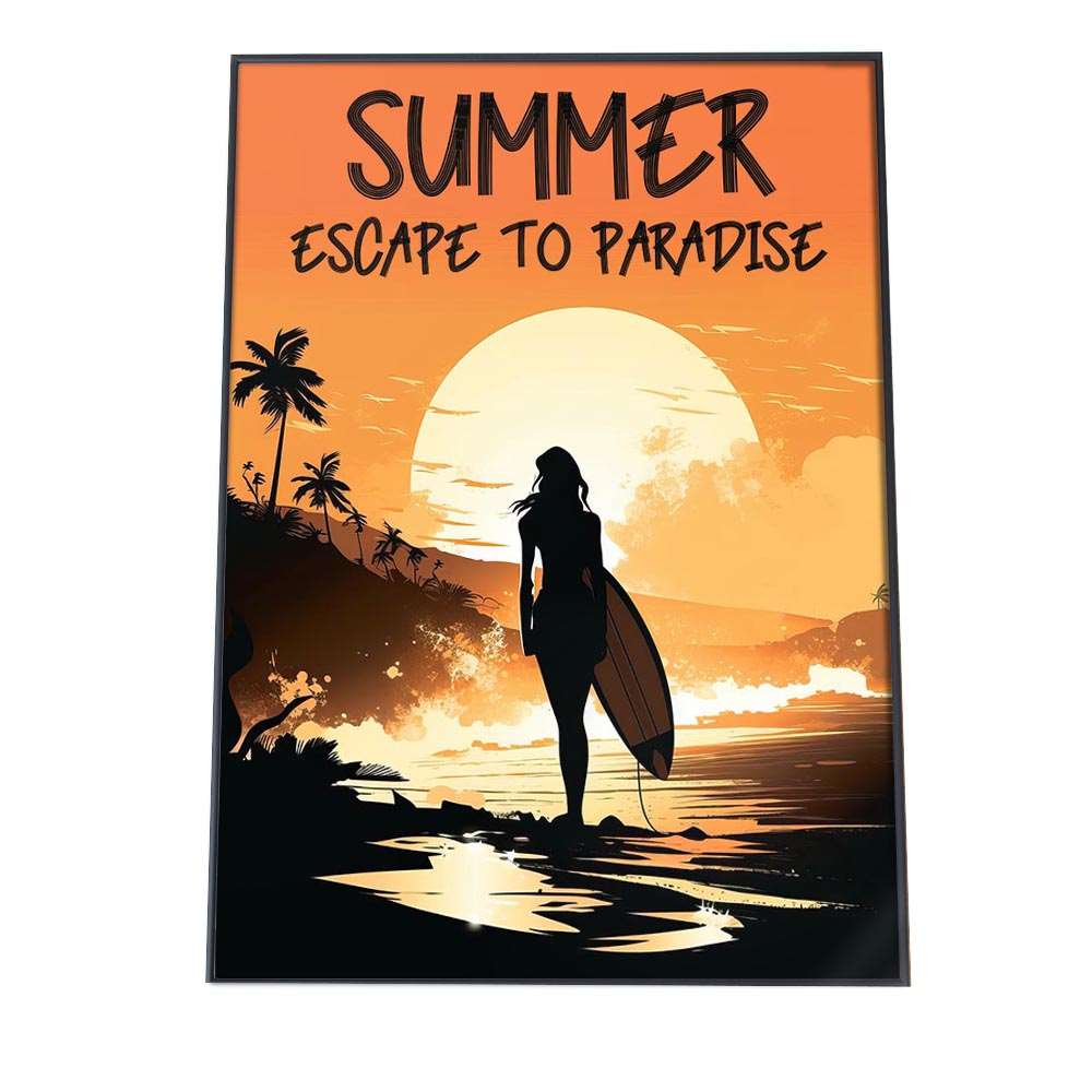 楽天市場】ハワイアン ポスター アート 絵画 プリント フレーム付き 額