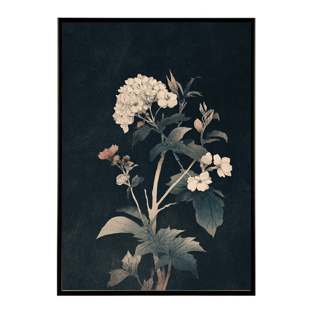 レトロフラワー 花 浮世絵 古典 花札 植物 ボタニカル リース ブーケ ポスター 用紙とサイズが選べる インテリア おしゃれ プリントポスター 【km-poster-114】