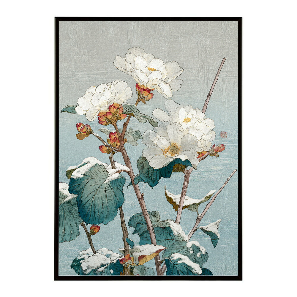 レトロフラワー 花 浮世絵 古典 花札 植物 ボタニカル リース ブーケ ポスター 用紙とサイズが選べる インテリア おしゃれ プリントポスター 【km-poster-126】