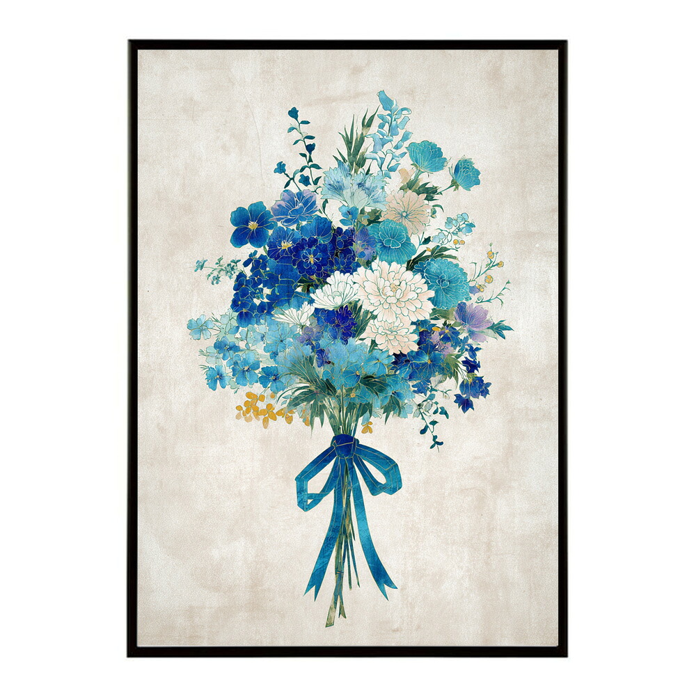 レトロフラワー 花 浮世絵 古典 花札 植物 ボタニカル リース ブーケ ポスター 用紙とサイズが選べる インテリア おしゃれ プリントポスター 【km-poster-22】