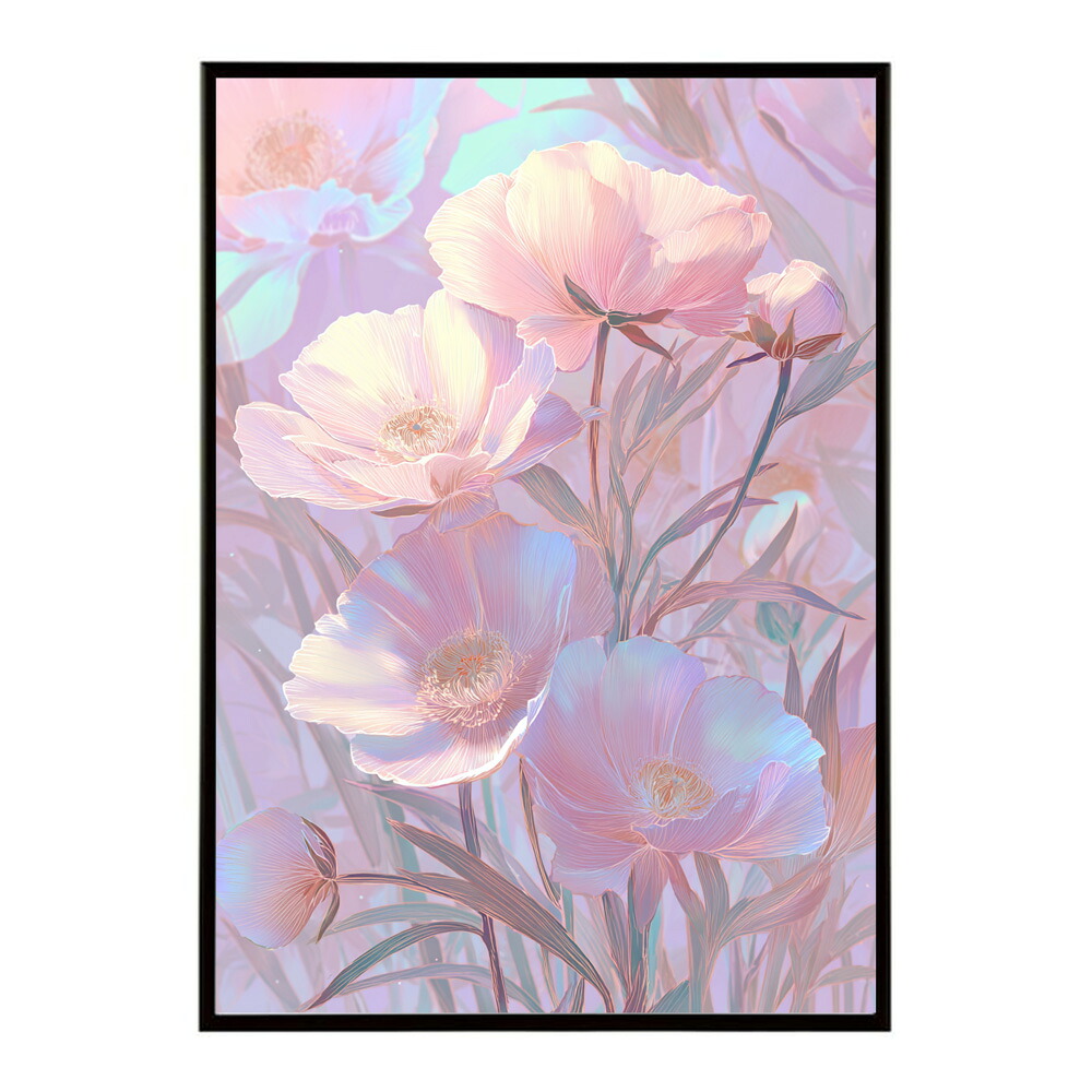 レトロフラワー 花 浮世絵 古典 花札 植物 ボタニカル リース ブーケ ポスター 用紙とサイズが選べる インテリア おしゃれ プリントポスター 【km-poster-35】