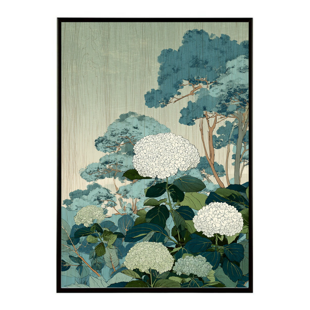 レトロフラワー 花 浮世絵 古典 花札 植物 ボタニカル リース ブーケ ポスター 用紙とサイズが選べる インテリア おしゃれ プリントポスター 【km-poster-88】