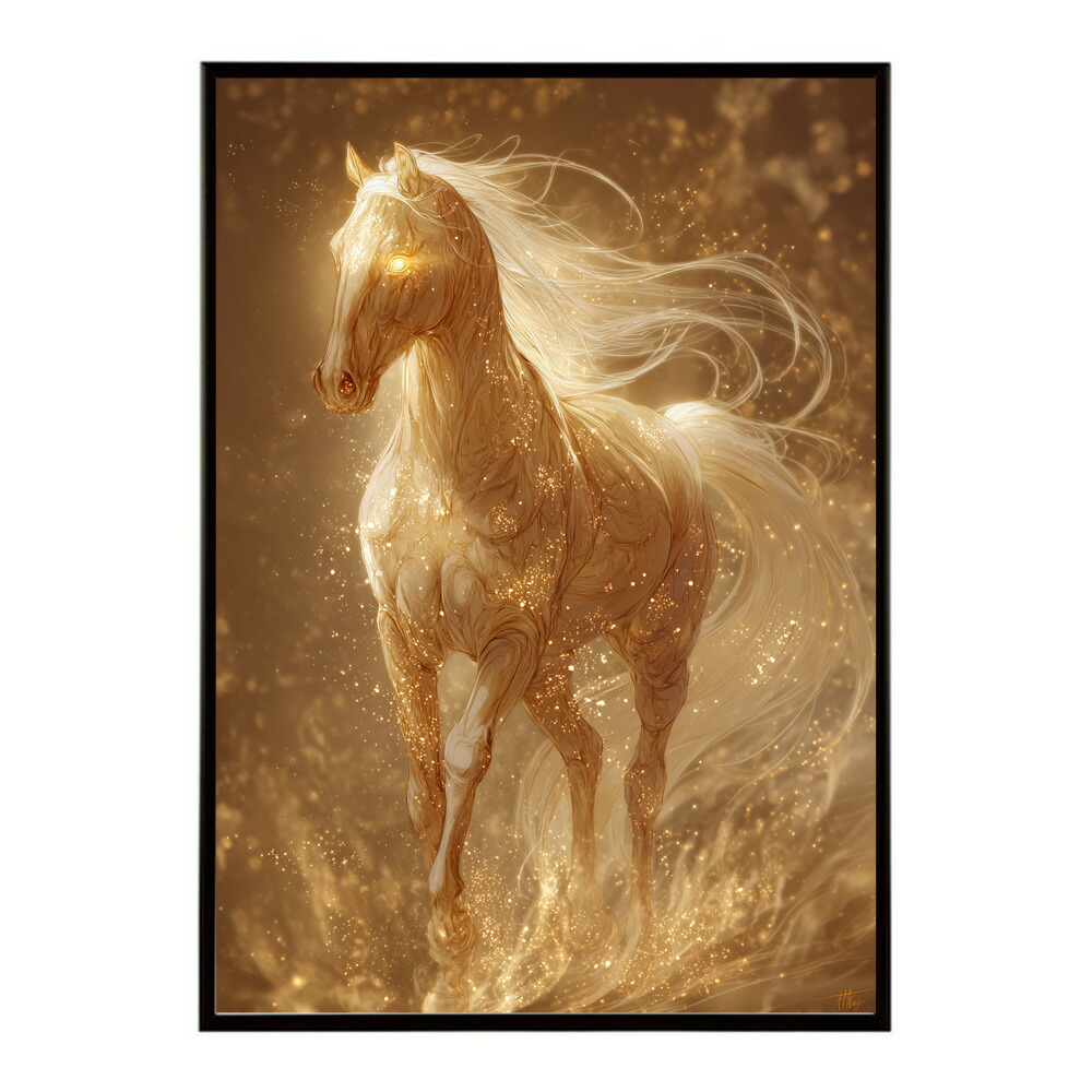 ポスター 馬 アートポスター おしゃれ 絵画 風 イラスト 日本画 浮世絵 風 インテリア 壁掛け モダン 和モダン リビング 玄関 寝室インテリア おしゃれ プリントポスター フォト イラスト お洒落 特大 大きい【km-poster-1178】