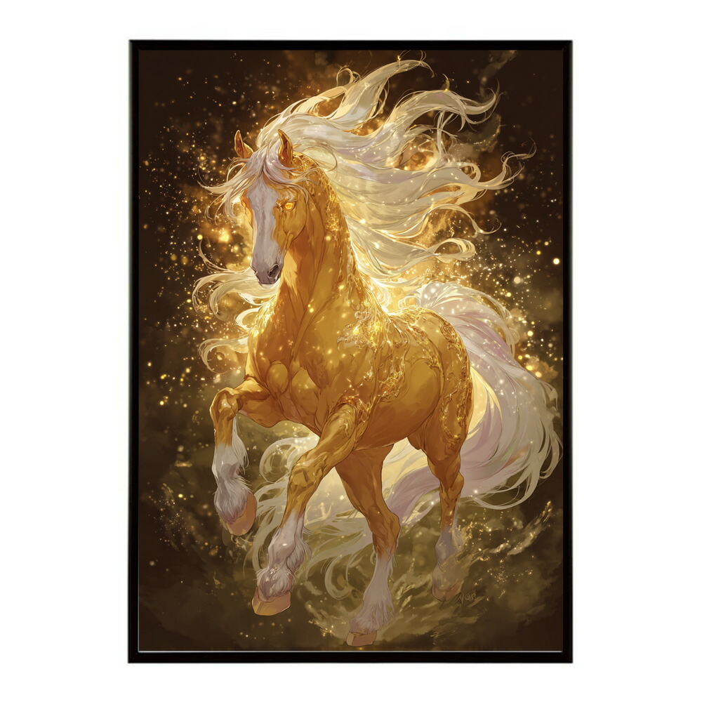 ポスター 馬 アートポスター おしゃれ 絵画 風 イラスト 日本画 浮世絵 風 インテリア 壁掛け モダン 和モダン リビング 玄関 寝室インテリア おしゃれ プリントポスター フォト イラスト お洒落 特大 大きい【km-poster-1184】