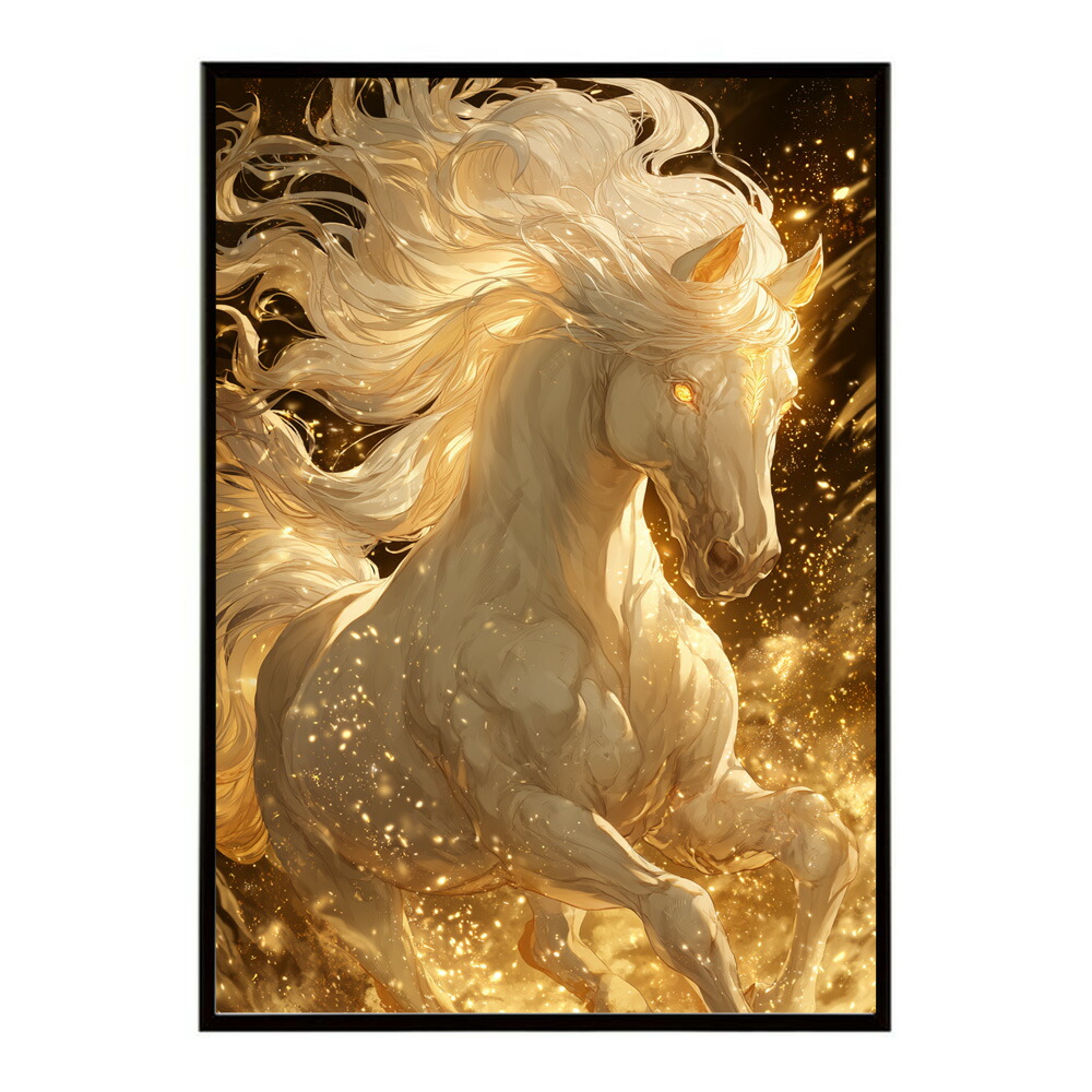 ポスター 馬 アートポスター おしゃれ 絵画 風 イラスト 日本画 浮世絵 風 インテリア 壁掛け モダン 和モダン リビング 玄関 寝室インテリア おしゃれ プリントポスター フォト イラスト お洒落 特大 大きい【km-poster-1187】