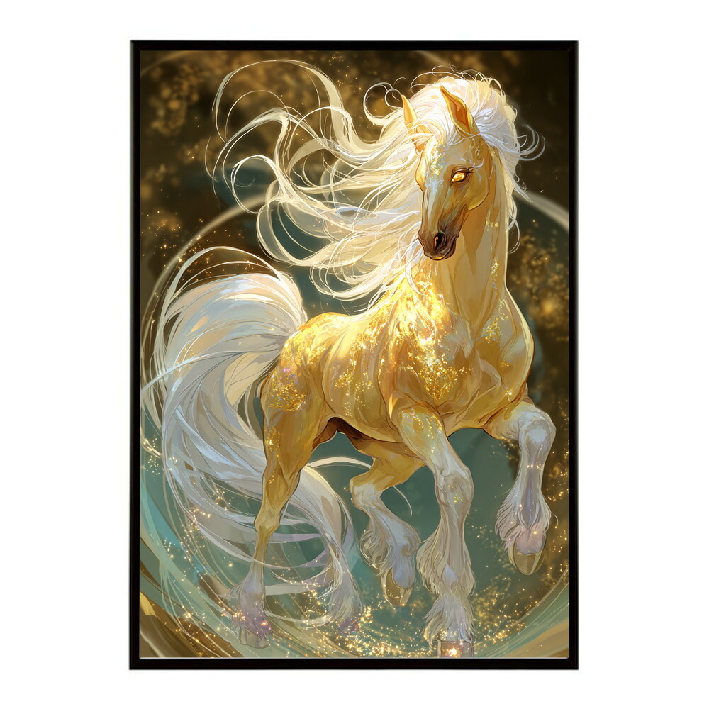 ポスター 馬 アートポスター おしゃれ 絵画 風 イラスト 日本画 浮世絵 風 インテリア 壁掛け モダン 和モダン リビング 玄関 寝室インテリア おしゃれ プリントポスター フォト イラスト お洒落 特大 大きい【km-poster-1188】