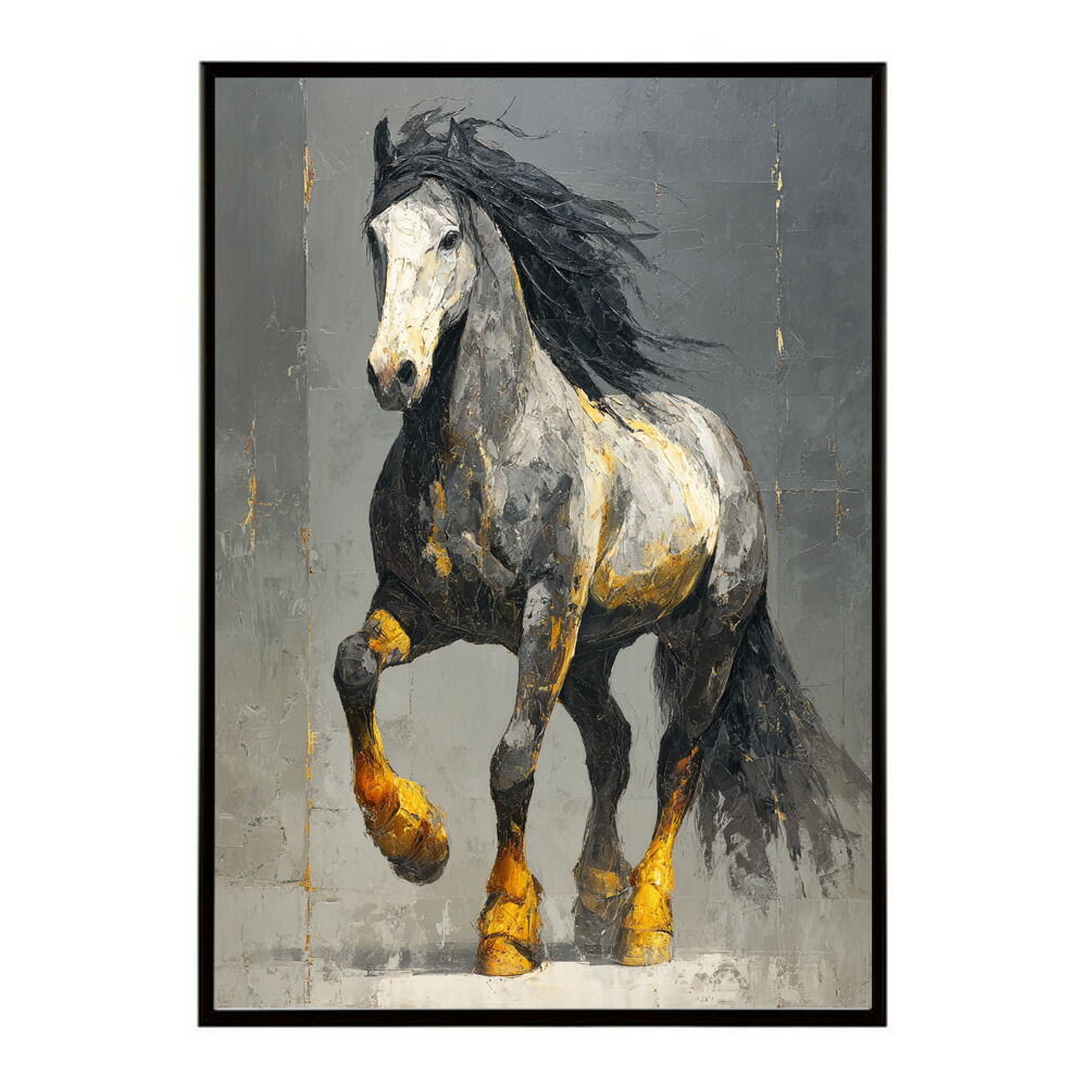 ポスター 馬 アートポスター おしゃれ 絵画 風 イラスト 日本画 浮世絵 風 インテリア 壁掛け モダン 和モダン リビング 玄関 寝室インテリア おしゃれ プリントポスター フォト イラスト お洒落 特大 大きい【km-poster-1199】