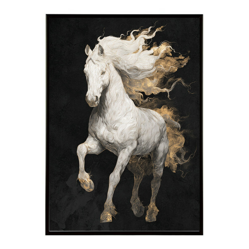 ポスター 馬 アートポスター おしゃれ 絵画 風 イラスト 日本画 浮世絵 風 インテリア 壁掛け モダン 和モダン リビング 玄関 寝室インテリア おしゃれ プリントポスター フォト イラスト お洒落 特大 大きい【km-poster-1220】