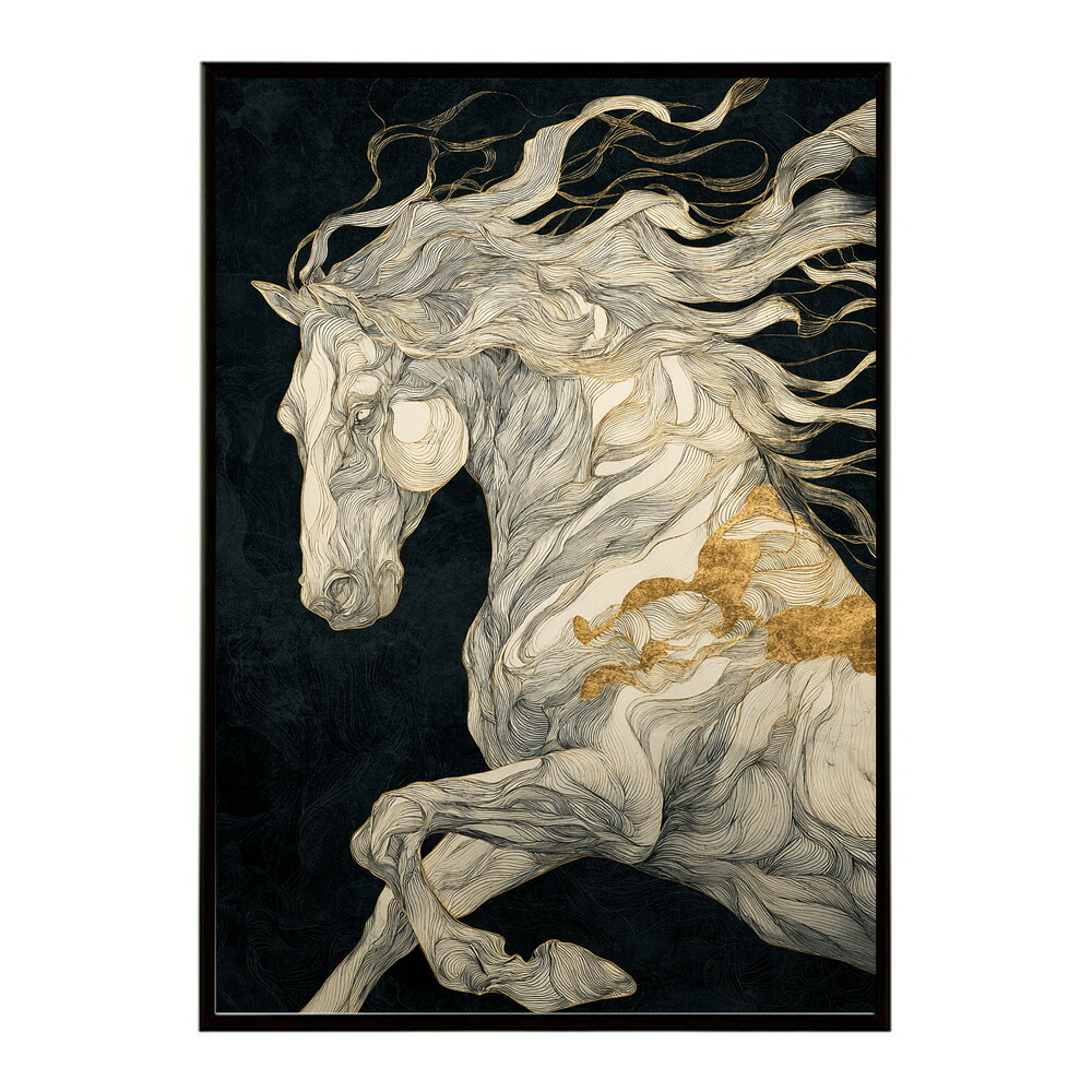ポスター 馬 アートポスター おしゃれ 絵画 風 イラスト 日本画 浮世絵 風 インテリア 壁掛け モダン 和モダン リビング 玄関 寝室インテリア おしゃれ プリントポスター フォト イラスト お洒落 特大 大きい【km-poster-1263】 10,142円