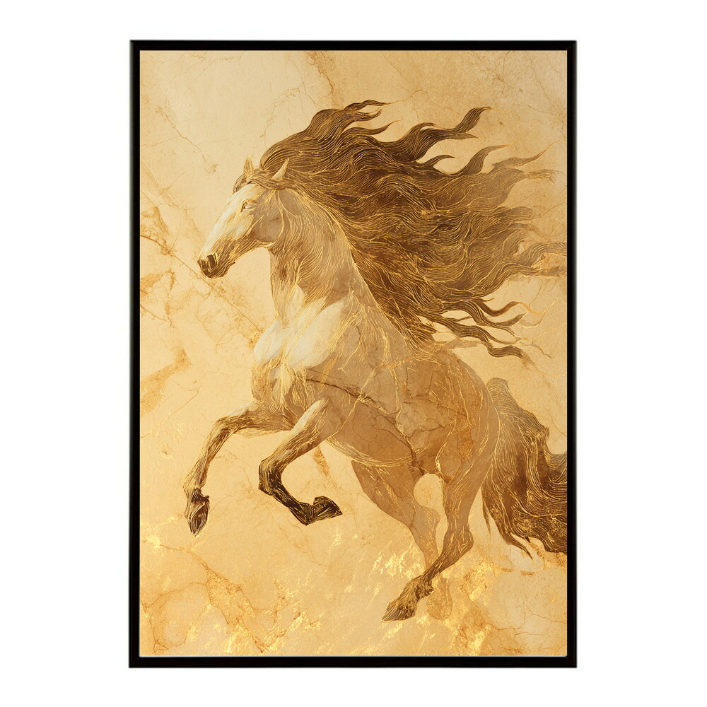 ポスター 馬 アートポスター おしゃれ 絵画 風 イラスト 日本画 浮世絵 風 インテリア 壁掛け モダン 和モダン リビング 玄関 寝室インテリア おしゃれ プリントポスター フォト イラスト お洒落 特大 大きい【km-poster-1301】