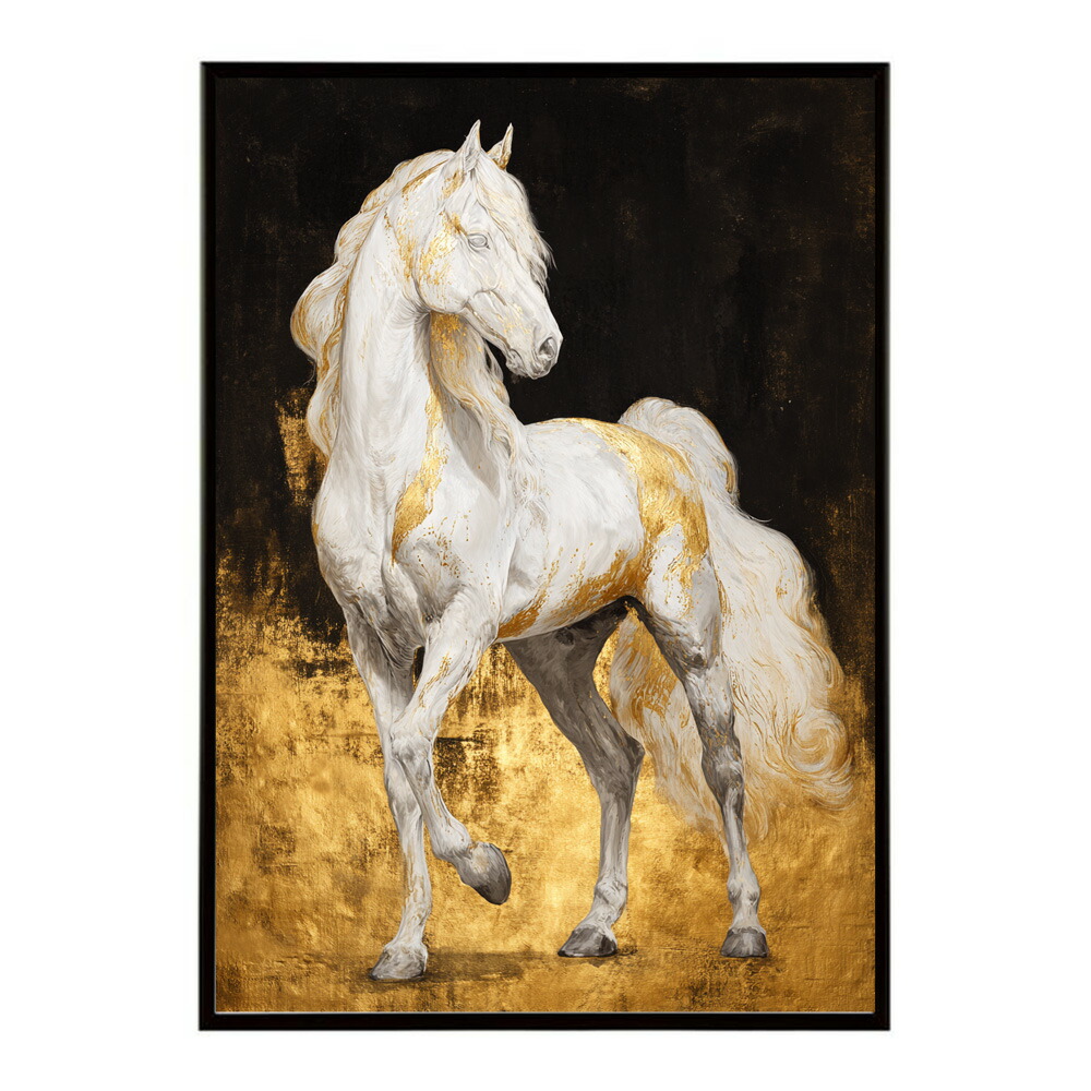 ポスター 馬 アートポスター おしゃれ 絵画 風 イラスト 日本画 浮世絵 風 インテリア 壁掛け モダン 和モダン リビング 玄関 寝室インテリア おしゃれ プリントポスター フォト イラスト お洒落 特大 大きい【km-poster-1328】