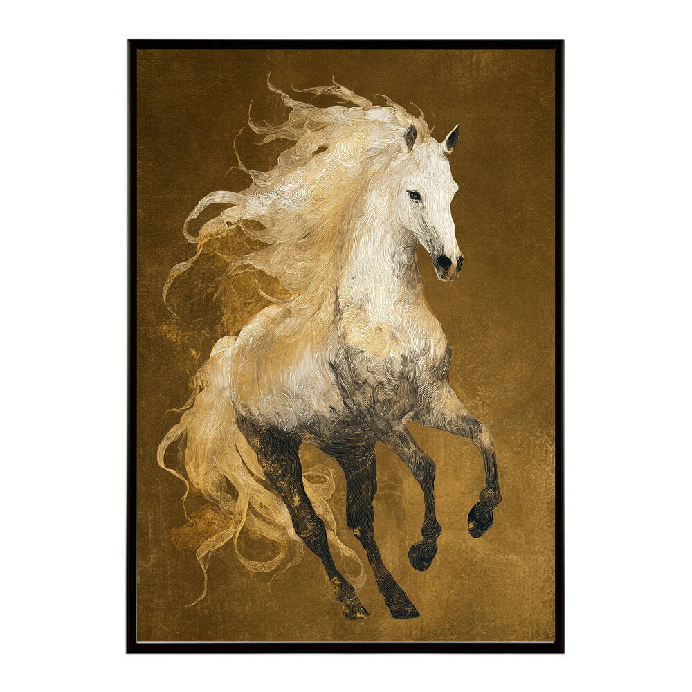 ポスター 馬 アートポスター おしゃれ 絵画 風 イラスト 日本画 浮世絵 風 インテリア 壁掛け モダン 和モダン リビング 玄関 寝室インテリア おしゃれ プリントポスター フォト イラスト お洒落 特大 大きい【km-poster-1333】