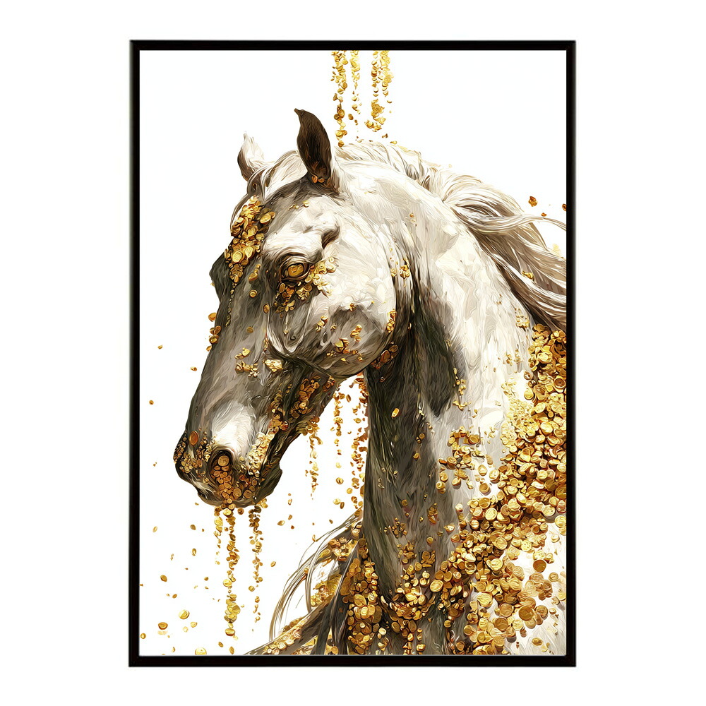 ポスター 馬 アートポスター おしゃれ 絵画 風 イラスト 日本画 浮世絵 風 インテリア 壁掛け モダン 和モダン リビング 玄関 寝室インテリア おしゃれ プリントポスター フォト イラスト お洒落 特大 大きい【km-poster-1400】