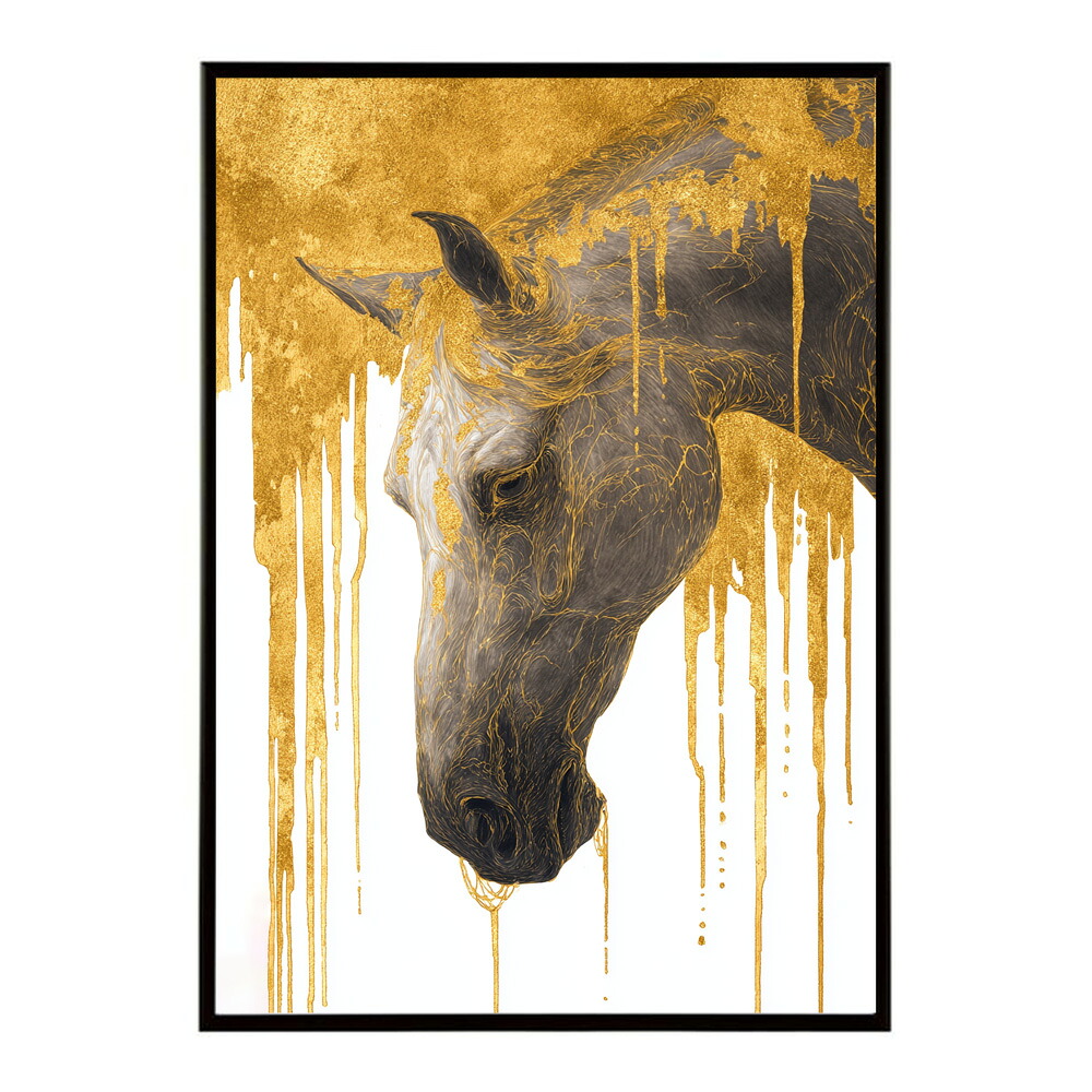ポスター 馬 アートポスター おしゃれ 絵画 風 イラスト 日本画 浮世絵 風 インテリア 壁掛け モダン 和モダン リビング 玄関 寝室インテリア おしゃれ プリントポスター フォト イラスト お洒落 特大 大きい【km-poster-1418】