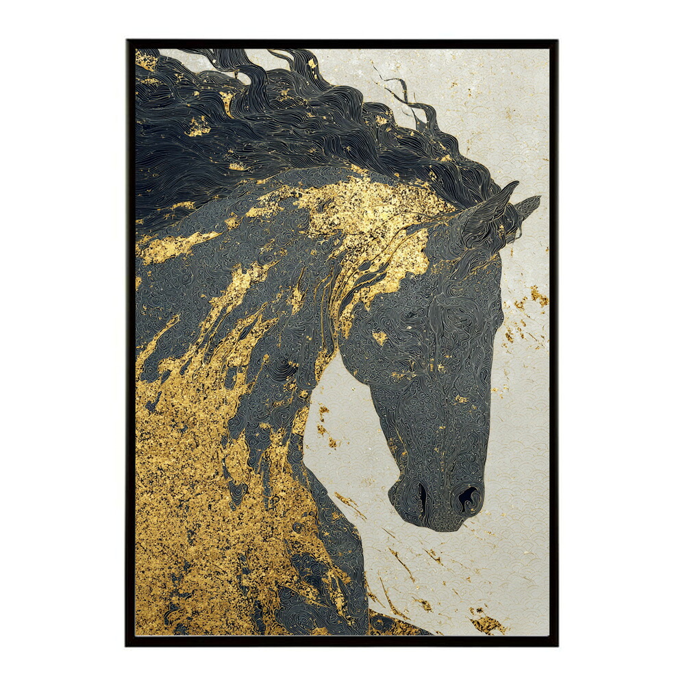 ポスター 馬 アートポスター おしゃれ 絵画 風 イラスト 日本画 浮世絵 風 インテリア 壁掛け モダン 和モダン リビング 玄関 寝室インテリア おしゃれ プリントポスター フォト イラスト お洒落 特大 大きい【km-poster-1426】