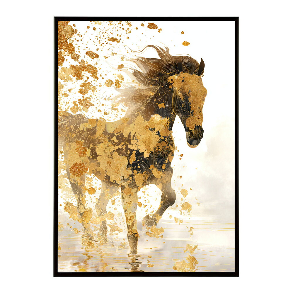 ポスター 馬 アートポスター おしゃれ 絵画 風 イラスト 日本画 浮世絵 風 インテリア 壁掛け モダン 和モダン リビング 玄関 寝室インテリア おしゃれ プリントポスター フォト イラスト お洒落 特大 大きい【km-poster-1430】
