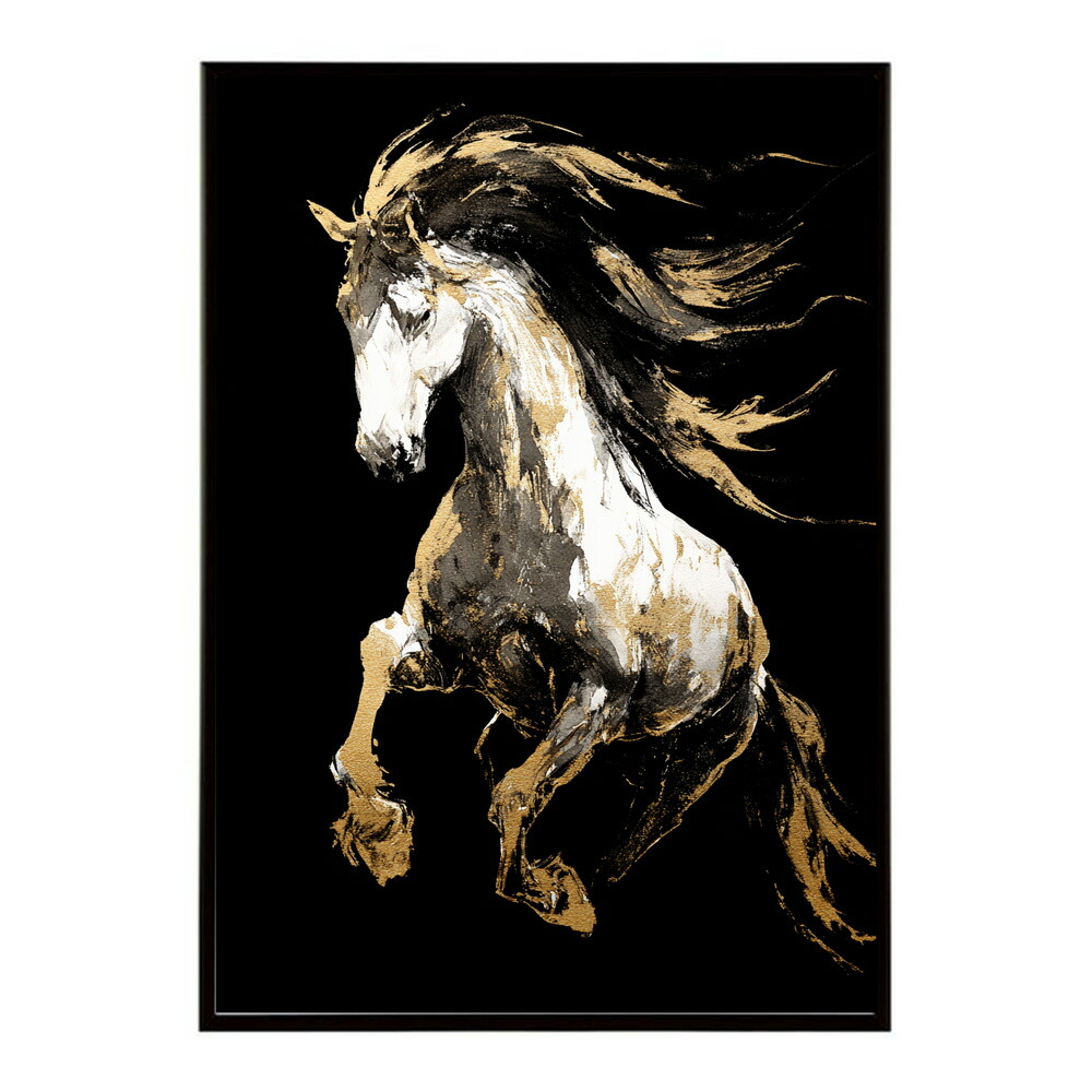 ポスター 馬 アートポスター おしゃれ 絵画 風 イラスト 日本画 浮世絵 風 インテリア 壁掛け モダン 和モダン リビング 玄関 寝室インテリア おしゃれ プリントポスター フォト イラスト お洒落 特大 大きい【km-poster-1500】