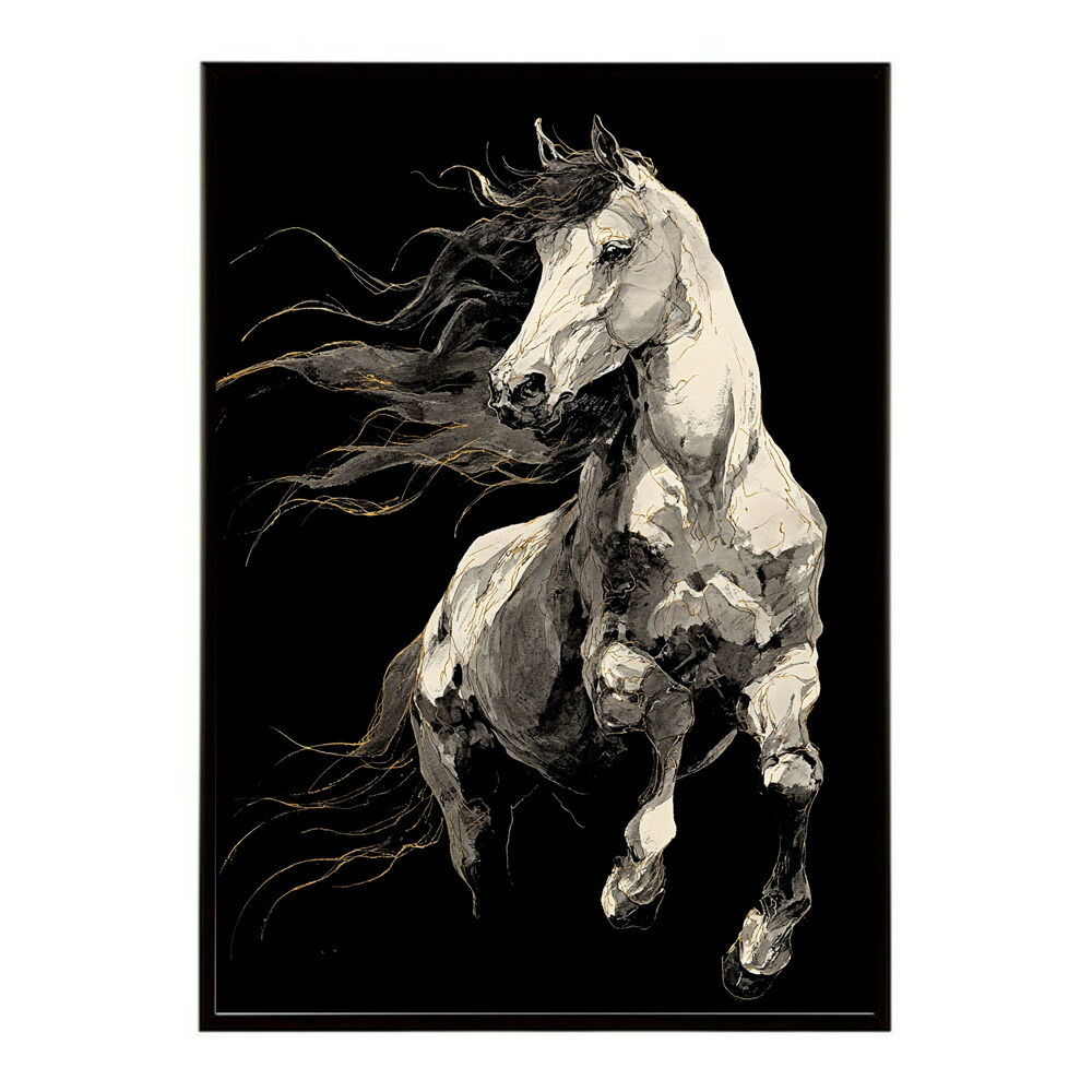 ポスター 馬 アートポスター おしゃれ 絵画 風 イラスト 日本画 浮世絵 風 インテリア 壁掛け モダン 和モダン リビング 玄関 寝室インテリア おしゃれ プリントポスター フォト イラスト お洒落 特大 大きい【km-poster-1512】 10,837円