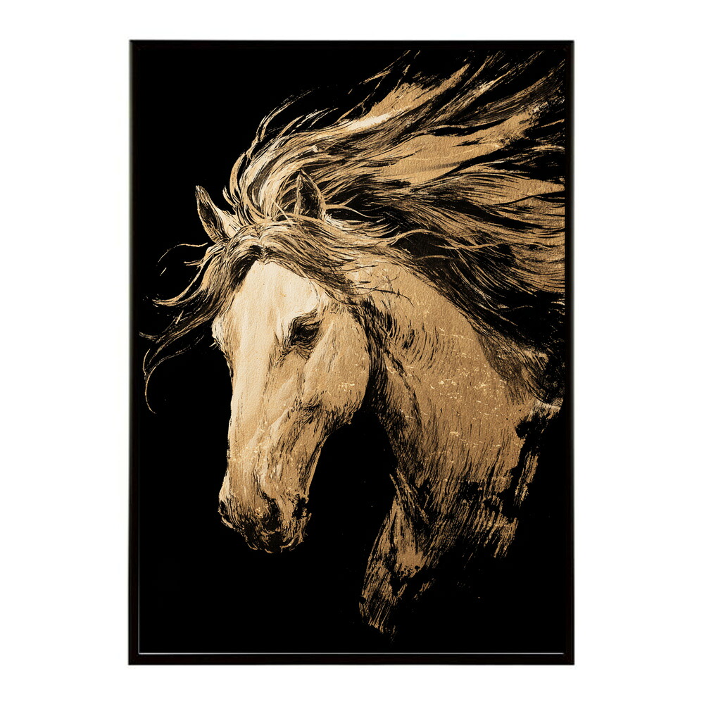 ポスター 馬 アートポスター おしゃれ 絵画 風 イラスト 日本画 浮世絵 風 インテリア 壁掛け モダン 和モダン リビング 玄関 寝室インテリア おしゃれ プリントポスター フォト イラスト お洒落 特大 大きい【km-poster-1517】