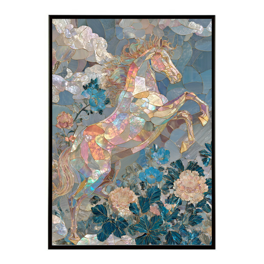 馬 ポスター 用紙とサイズが選べる おしゃれ 北欧 アートパネル 壁掛け 絵画 風 インテリア アンティーク 花柄 モダン 高級感 玄関 リビング 寝室 ホテルライク プリントポスター フォト イラスト お洒落 特大 大きい【lm-poster-8953】