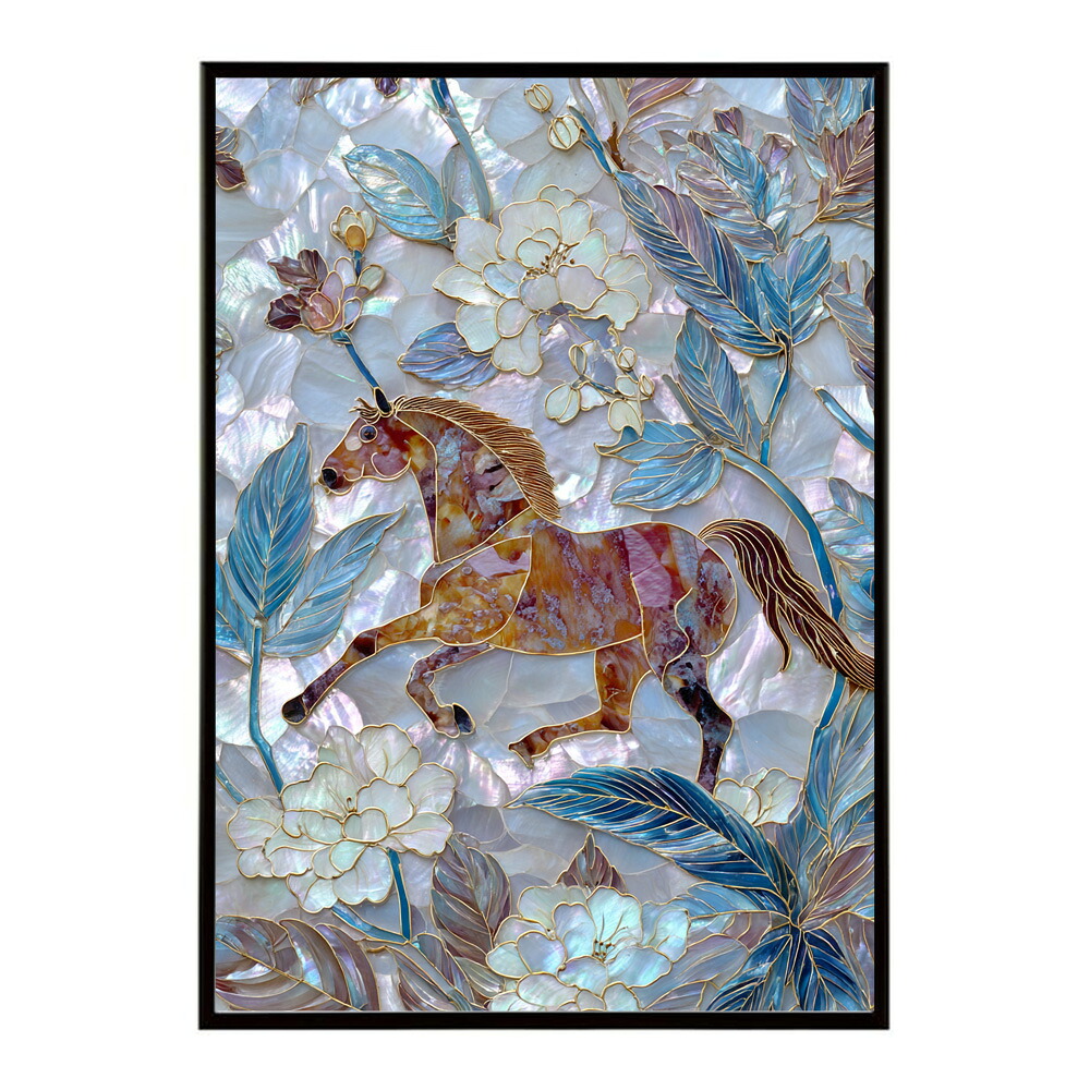 馬 ポスター 用紙とサイズが選べる おしゃれ 北欧 アートパネル 壁掛け 絵画 風 インテリア アンティーク 花柄 モダン 高級感 玄関 リビング 寝室 ホテルライク プリントポスター フォト イラスト お洒落 特大 大きい【lm-poster-8958】
