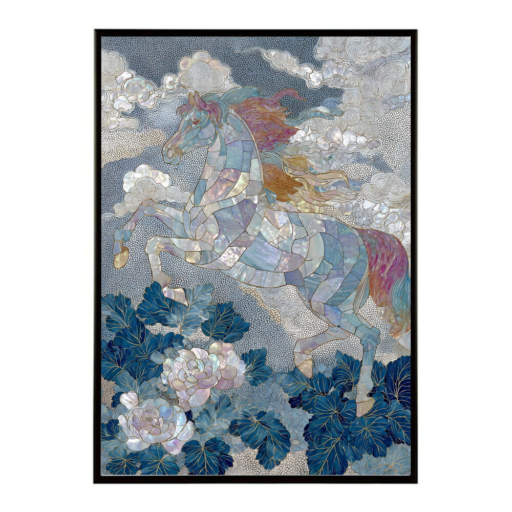 馬 ポスター 用紙とサイズが選べる おしゃれ 北欧 アートパネル 壁掛け 絵画 風 インテリア アンティーク 花柄 モダン 高級感 玄関 リビング 寝室 ホテルライク プリントポスター フォト イラスト お洒落 特大 大きい【lm-poster-8966】
